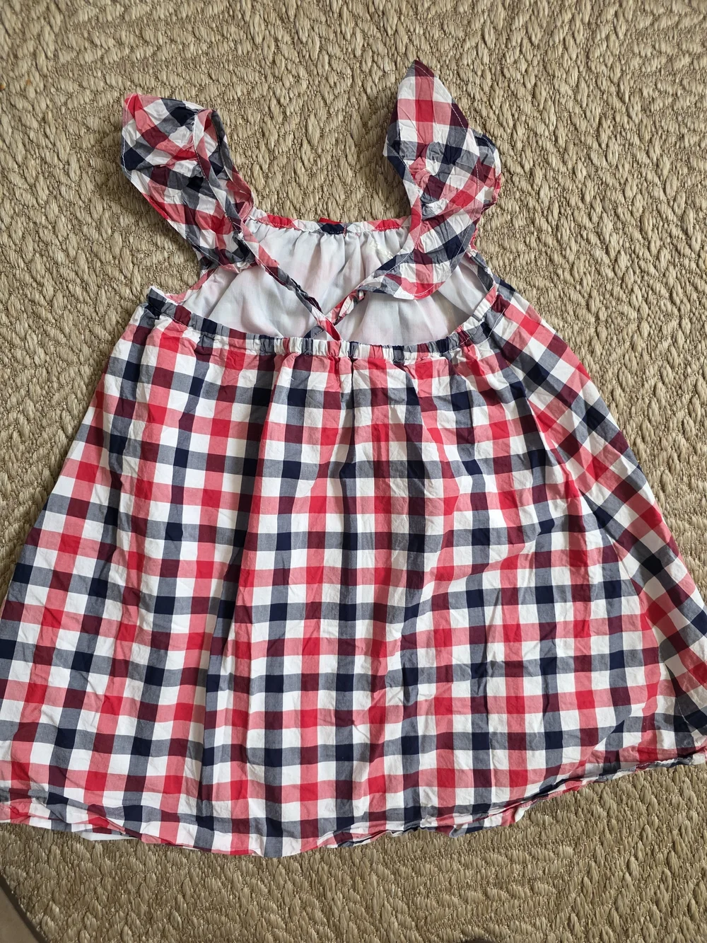 Girls Red, Navy & White Gingham Dress